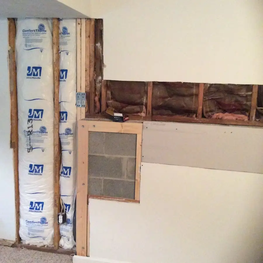 Wall insulation replacement during Basement Flood Cleanup in Accokeek